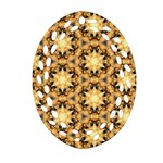 Faux Animal Print Pattern Oval Filigree Ornament (2-Side)  Back