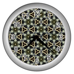 Faux Animal Print Pattern Wall Clocks (silver)  by GardenOfOphir