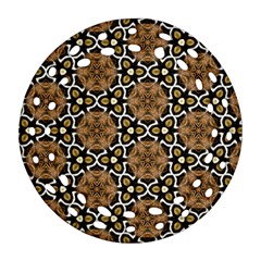 Faux Animal Print Pattern Round Filigree Ornament (2side)