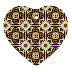 Faux Animal Print Pattern Heart Ornament (2 Sides) by GardenOfOphir