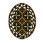 Faux Animal Print Pattern Oval Filigree Ornament (2-Side)  Back