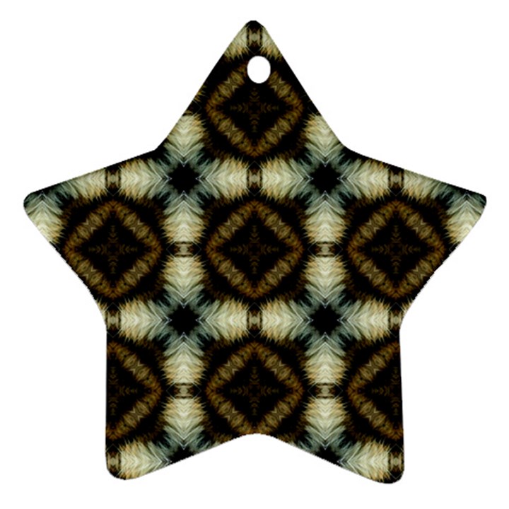 Faux Animal Print Pattern Star Ornament (Two Sides) 