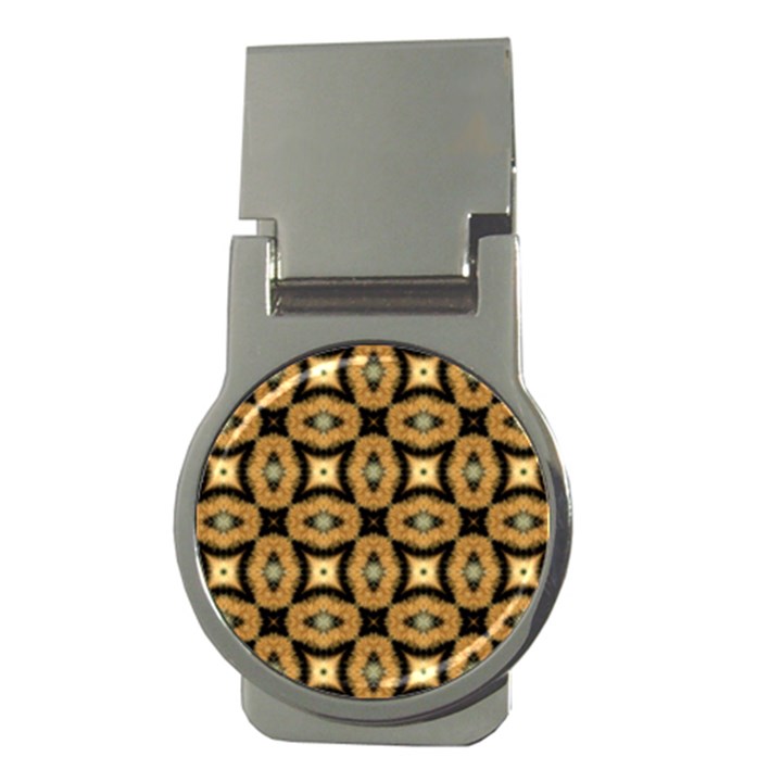 Faux Animal Print Pattern Money Clips (Round) 