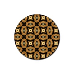 Faux Animal Print Pattern Rubber Round Coaster (4 pack) 