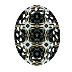 Faux Animal Print Pattern Oval Filigree Ornament (2-side)  by GardenOfOphir