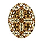 Faux Animal Print Pattern Oval Filigree Ornament (2-Side)  Back