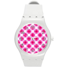 Cute Pretty Elegant Pattern Round Plastic Sport Watch (M)