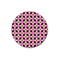 Cute Pretty Elegant Pattern Rubber Coaster (round)  by GardenOfOphir