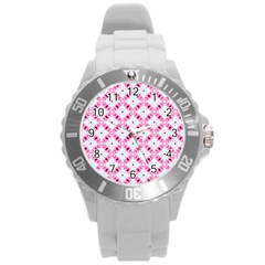 Cute Pretty Elegant Pattern Round Plastic Sport Watch (L)
