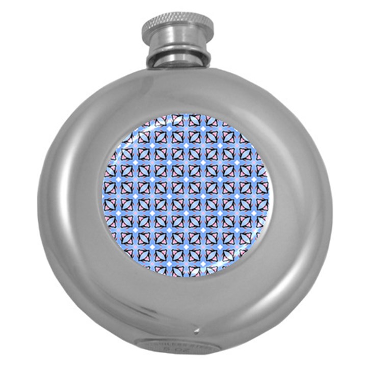 Cute Pretty Elegant Pattern Round Hip Flask (5 oz)