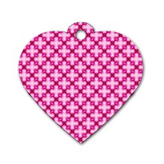 Cute Pretty Elegant Pattern Dog Tag Heart (two Sides) by GardenOfOphir