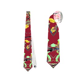 Oriental Floral Print Neckties (one Side)  by dflcprints