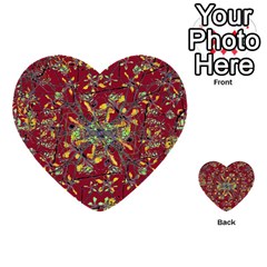 Oriental Floral Print Multi-purpose Cards (heart)  by dflcprints