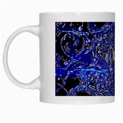 Blue Silver Swirls White Mugs by LokisStuffnMore