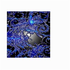 Blue Silver Swirls Large Garden Flag (two Sides) by LokisStuffnMore
