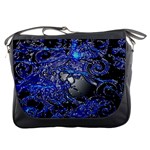 Blue Silver Swirls Messenger Bags Front