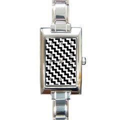 Black And White Zigzag Rectangle Italian Charm Watches by ElenaIndolfiStyle