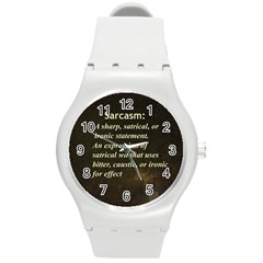 Sarcasm  Round Plastic Sport Watch (m) by LokisStuffnMore