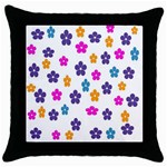 Candy Flowers Throw Pillow Cases (Black) Front