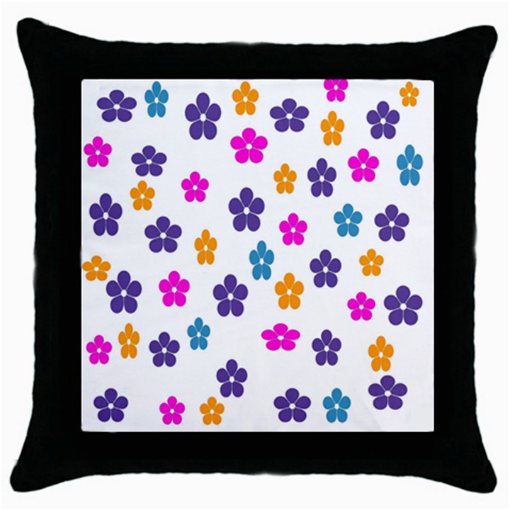 Candy Flowers Throw Pillow Cases (Black)
