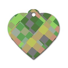 Squares And Other Shapes Dog Tag Heart (one Side) by LalyLauraFLM