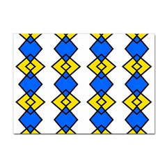 Blue Yellow Rhombus Pattern Sticker A4 (100 Pack) by LalyLauraFLM