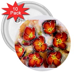 Fall Flowers 3  Buttons (10 pack) 