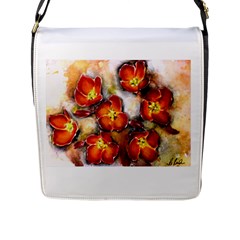 Fall Flowers Flap Messenger Bag (L) 