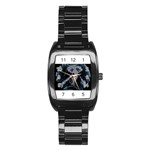 Owl Dark Stainless Steel Barrel Watch Front