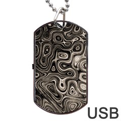 Tile Reflections Alien Skin Dark Dog Tag Usb Flash (one Side) by InsanityExpressed