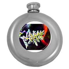 Digitally Enhanced Flower Round Hip Flask (5 oz)