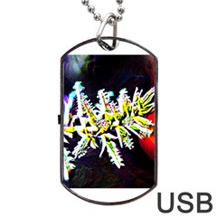 Digitally Enhanced Flower Dog Tag USB Flash (One Side)