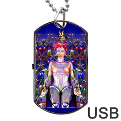 Robot Butterfly Dog Tag Usb Flash (two Sides)  by icarusismartdesigns