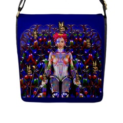 Robot Butterfly Flap Messenger Bag (l)  by icarusismartdesigns