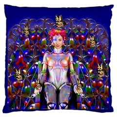 Robot Butterfly Large Flano Cushion Cases (one Side)  by icarusismartdesigns