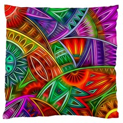Happy Tribe Large Flano Cushion Cases (one Side)  by KirstenStar