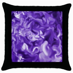 Lavender Smoke Swirls Throw Pillow Case (black) by KirstenStar