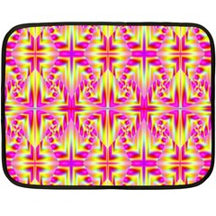 Pink And Yellow Rave Pattern Double Sided Fleece Blanket (mini)  by KirstenStar