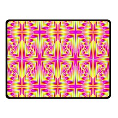 Pink And Yellow Rave Pattern Double Sided Fleece Blanket (small)  by KirstenStar