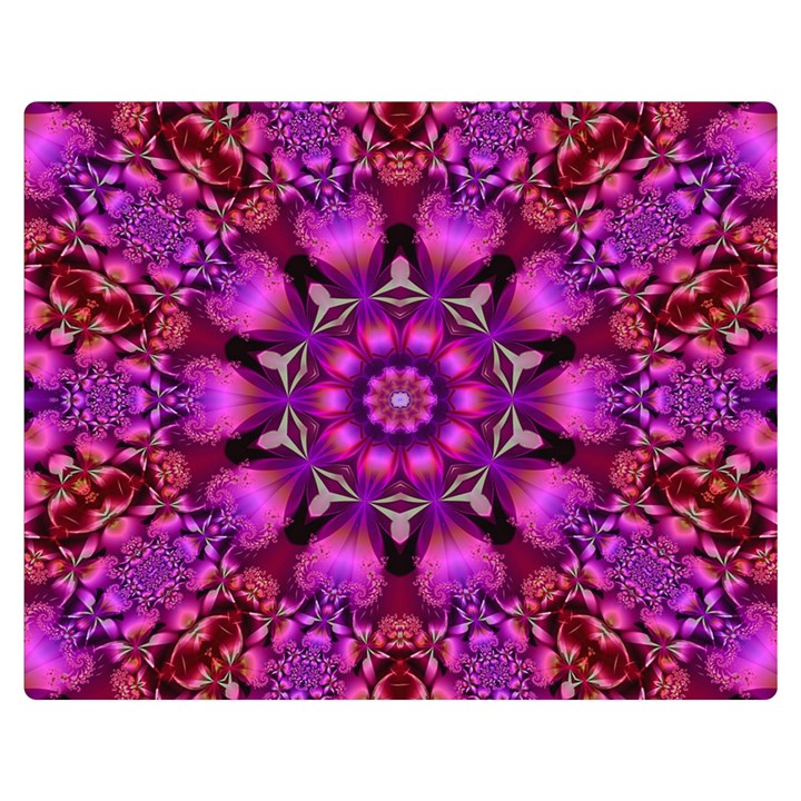 Pink Fractal Kaleidoscope  Double Sided Flano Blanket (Medium) 
