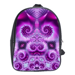 Purple Ecstasy Fractal Artwork School Bags(large)  by KirstenStar