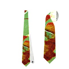 Tropical Floral Print Neckties (one Side)  by dflcprints