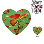 Tropical Floral Print Multi-purpose Cards (Heart)  Front 12