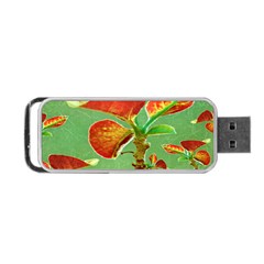 Tropical Floral Print Portable Usb Flash (two Sides) by dflcprints