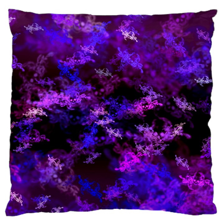 Purple Skulls Goth Storm Large Flano Cushion Cases (One Side) 