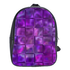 Purple Square Tiles Design School Bags (XL) 