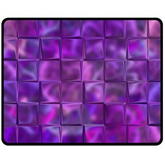 Purple Square Tiles Design Double Sided Fleece Blanket (Medium) 