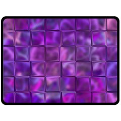 Purple Square Tiles Design Double Sided Fleece Blanket (Large) 