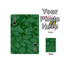 Woven Skin Green Playing Cards 54 (mini)  by InsanityExpressed