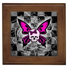 Skull Butterfly Framed Tiles by ArtistRoseanneJones